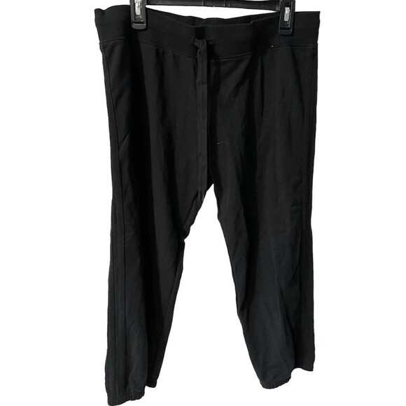 Norma Kamali Jogger Pants Womens Sz L Boyfriend Puff athletic Pull On Black New - Picture 1 of 9